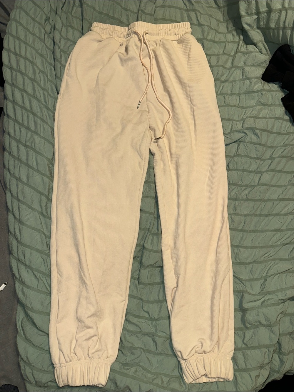 SHEIN Cream Straight Leg Jogger Pants